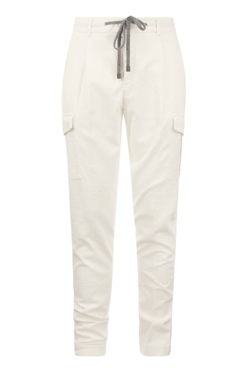 Velvet cargo jogger trousers - VOGUERINI