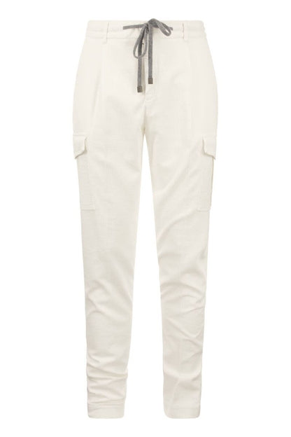 Velvet cargo jogger trousers - VOGUERINI