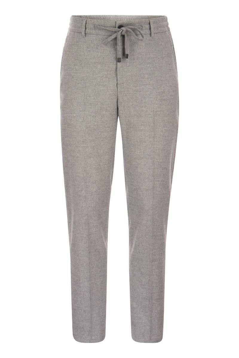 Wool and viscose trousers with drawstring - VOGUERINI