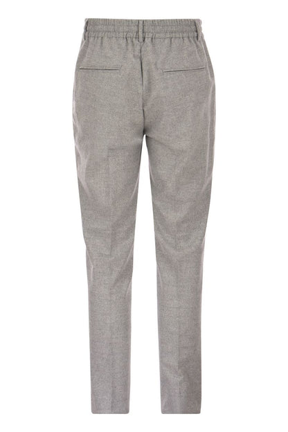 Wool and viscose trousers with drawstring - VOGUERINI