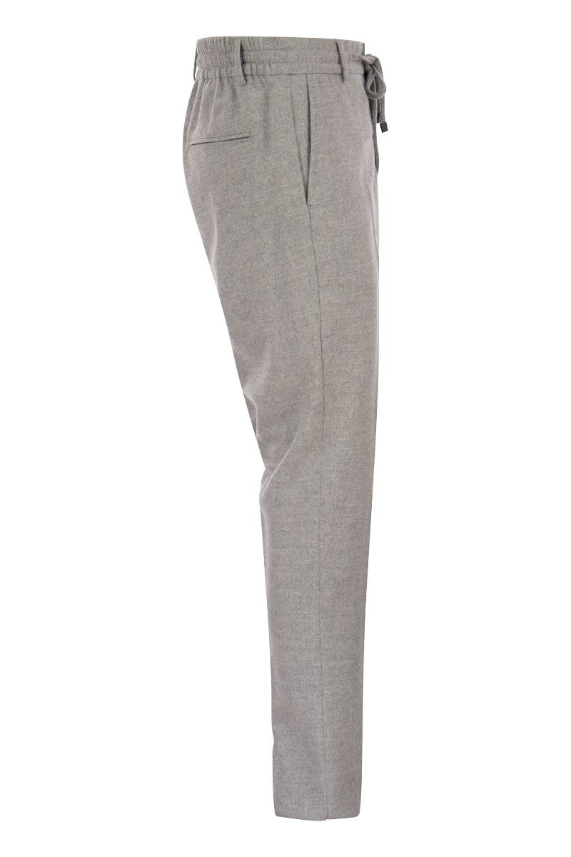 Wool and viscose trousers with drawstring - VOGUERINI