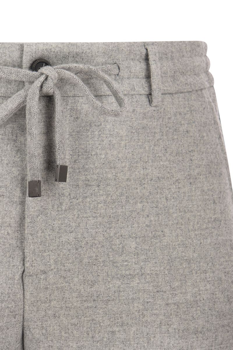 Wool and viscose trousers with drawstring - VOGUERINI