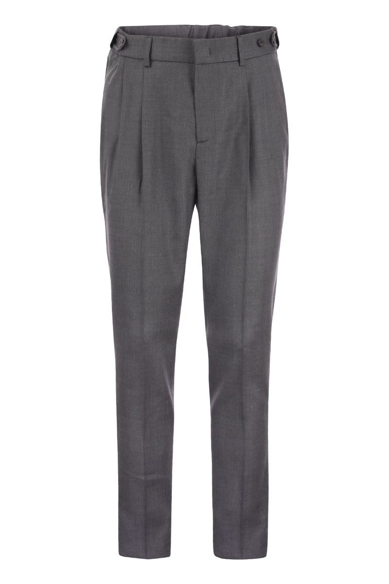 Virgin wool and linen blend trousers - VOGUERINI