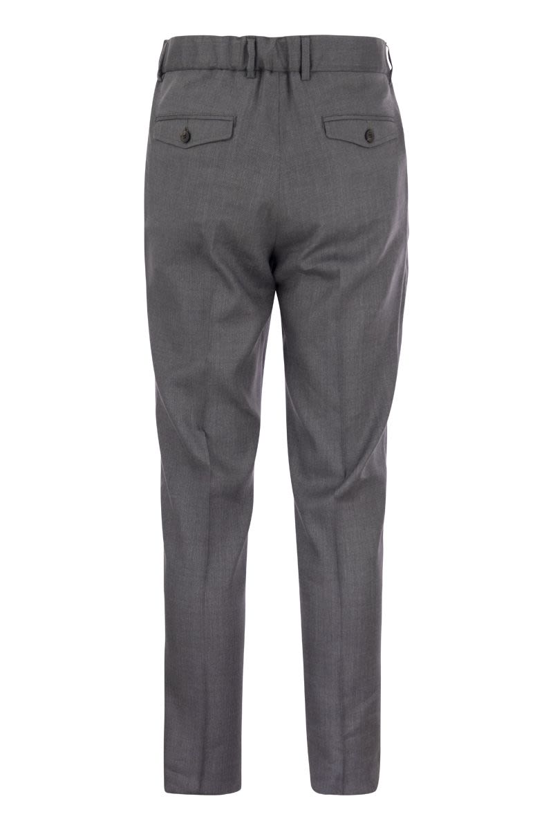 Virgin wool and linen blend trousers - VOGUERINI