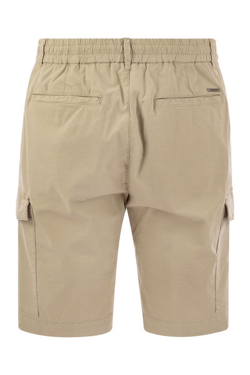 Lightweight cotton lyocell canvas jogger bermuda shorts