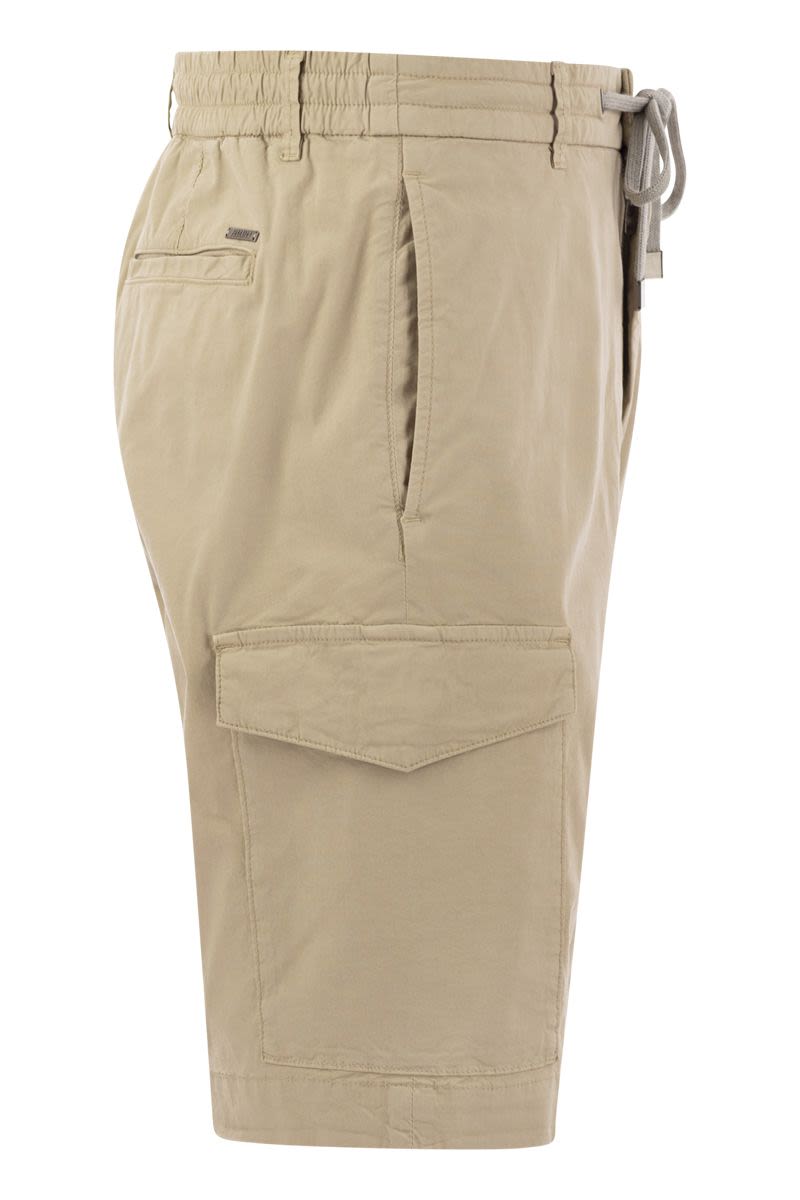 Lightweight cotton lyocell canvas jogger bermuda shorts