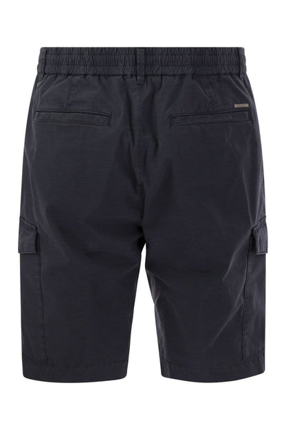 Lightweight cotton lyocell canvas jogger bermuda shorts