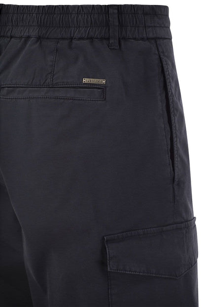 Lightweight cotton lyocell canvas jogger bermuda shorts