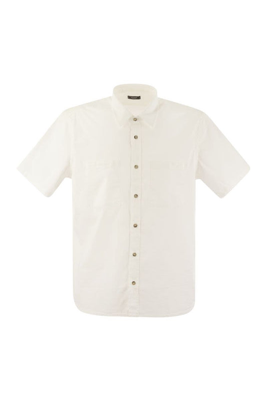 Stretch cotton poplin shirt