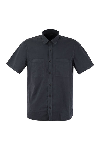 Stretch cotton poplin shirt