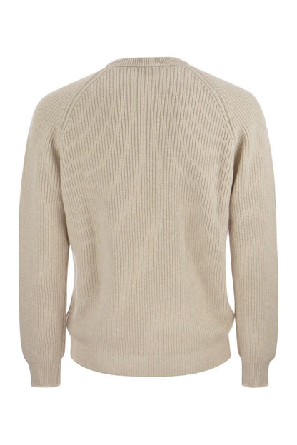 Crew-neck sweater in wool and cashmere - VOGUERINI