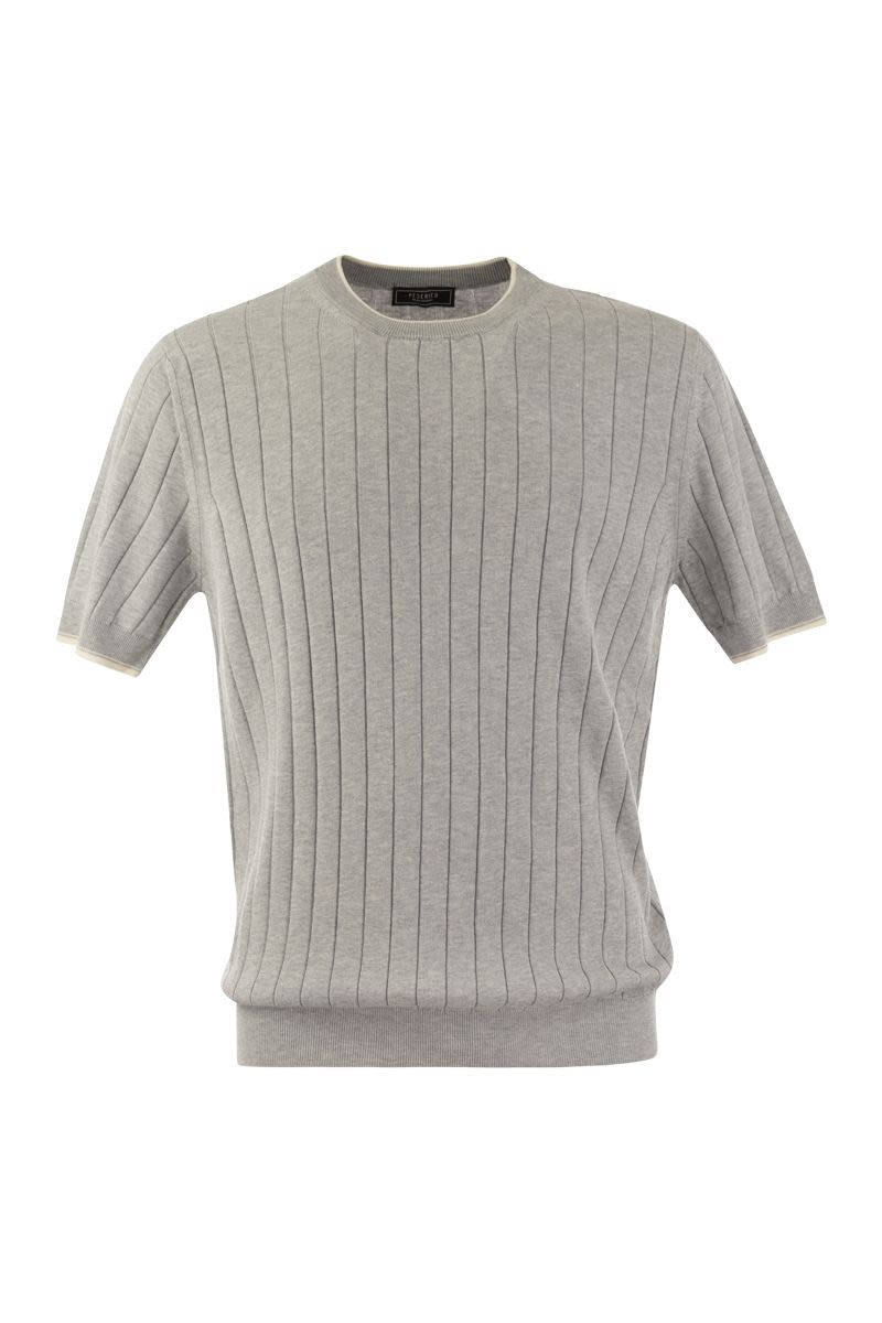 T-shirt in pure cotton crépe yarn