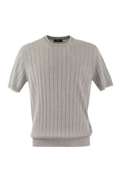 T-shirt in pure cotton crépe yarn