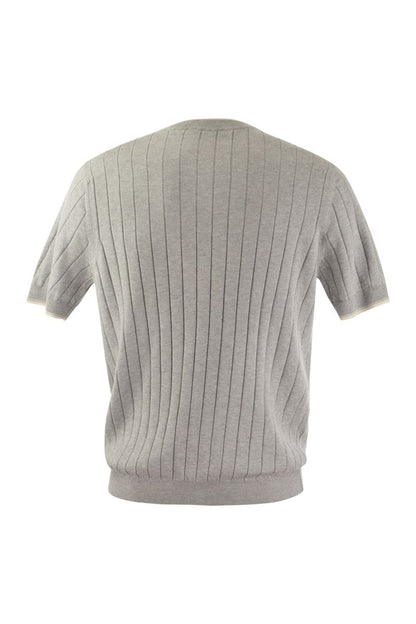 T-shirt in pure cotton crépe yarn