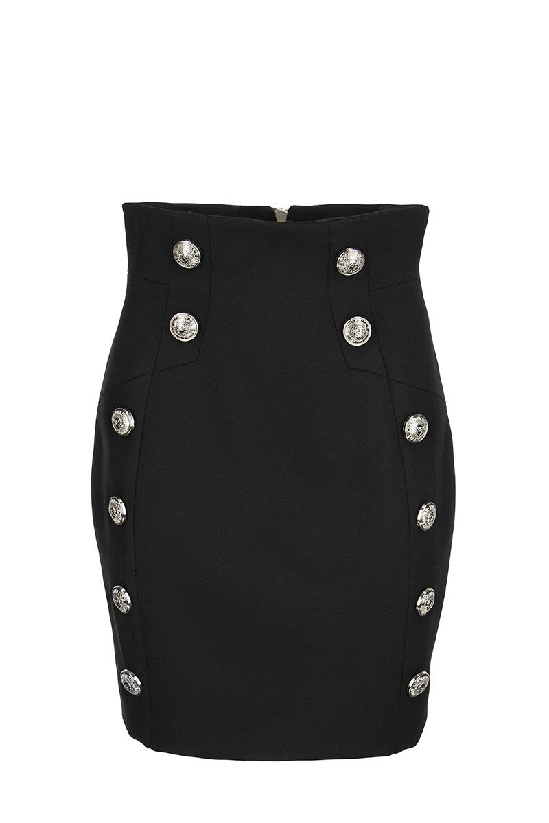 Short black skirt with Double Button - VOGUERINI