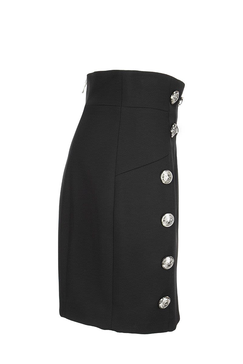 Short black skirt with Double Button - VOGUERINI