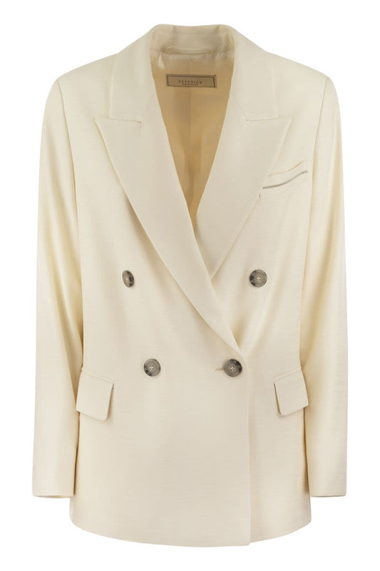 Viscose blend double-breasted blazer