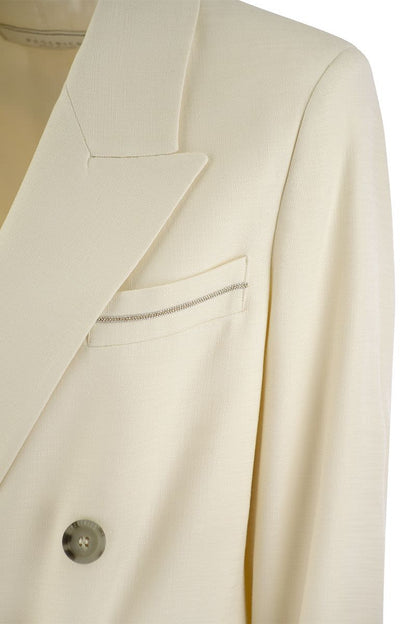 Viscose blend double-breasted blazer