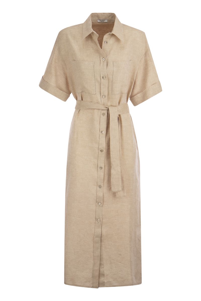 Linen chemisier dress - VOGUERINI