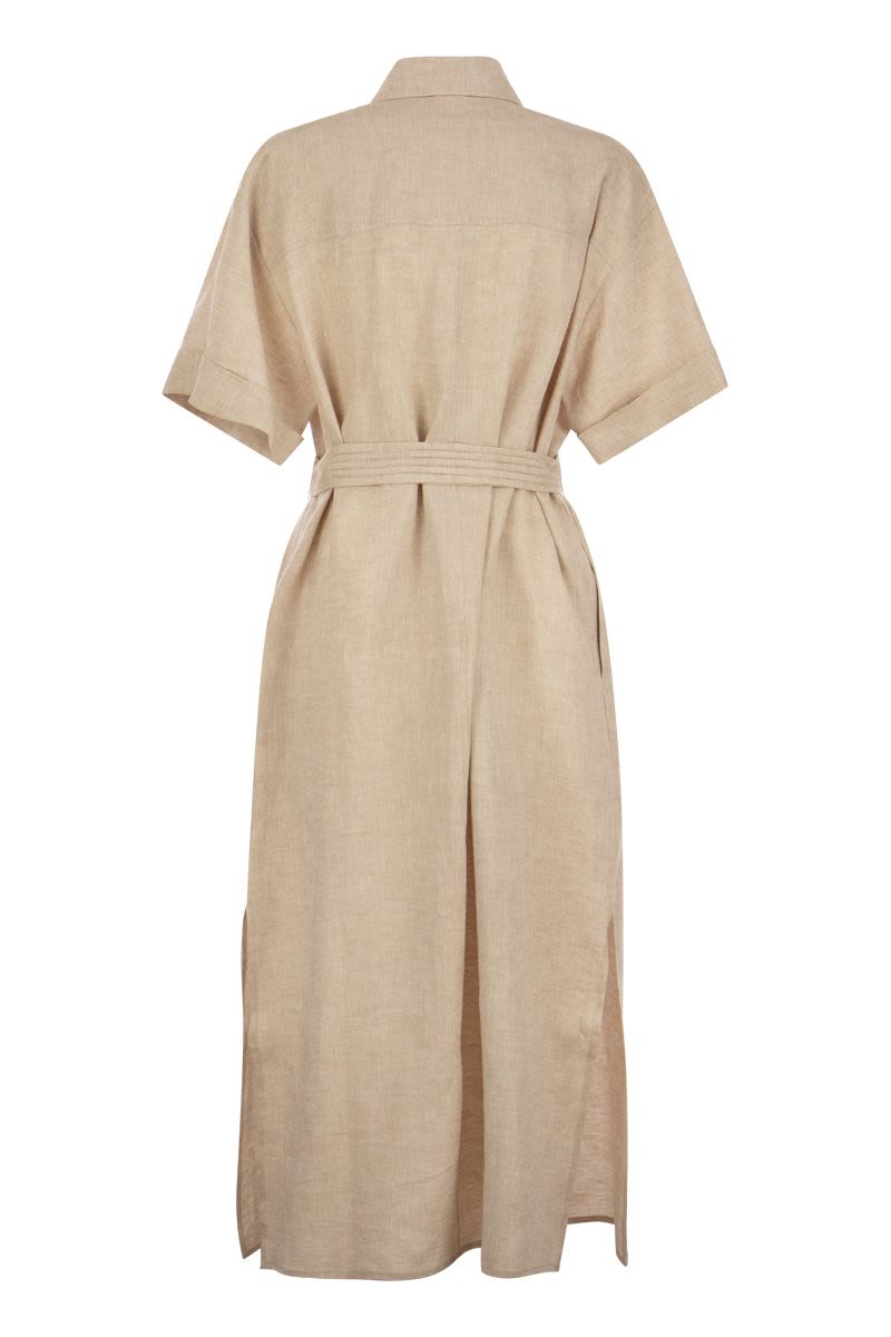 Linen chemisier dress - VOGUERINI