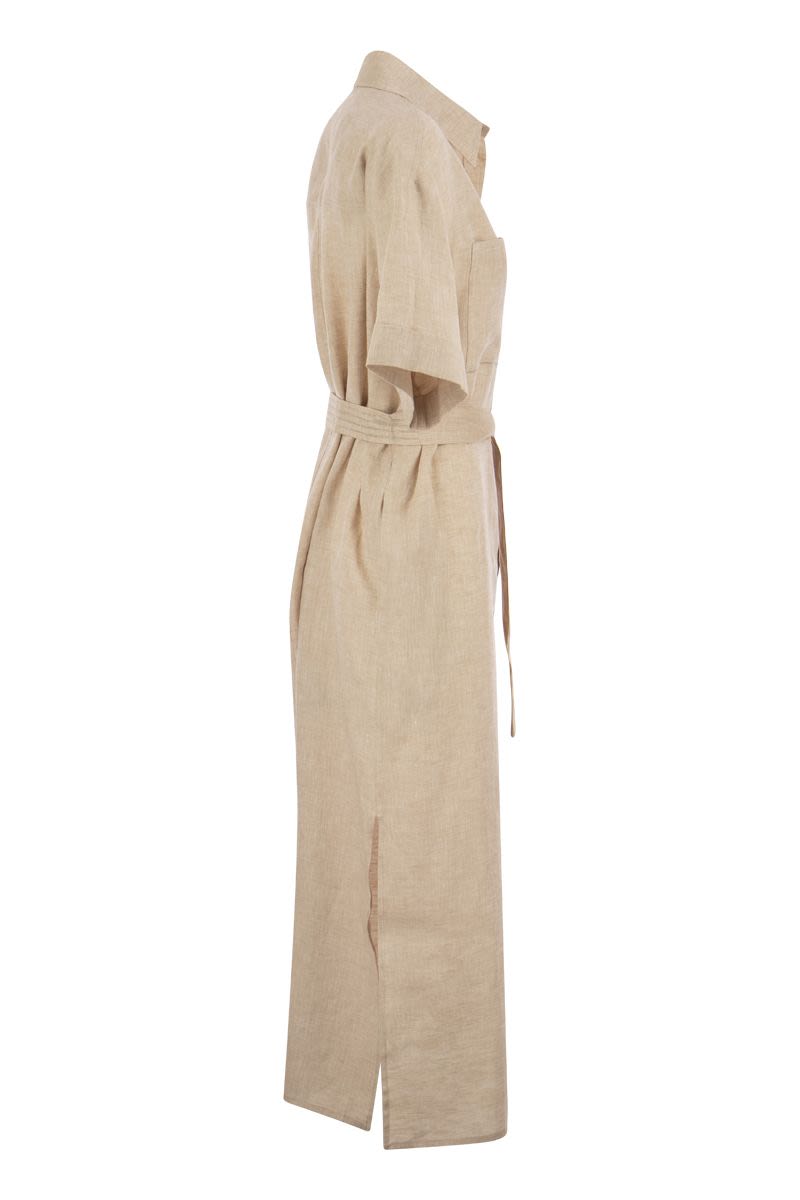 Linen chemisier dress - VOGUERINI