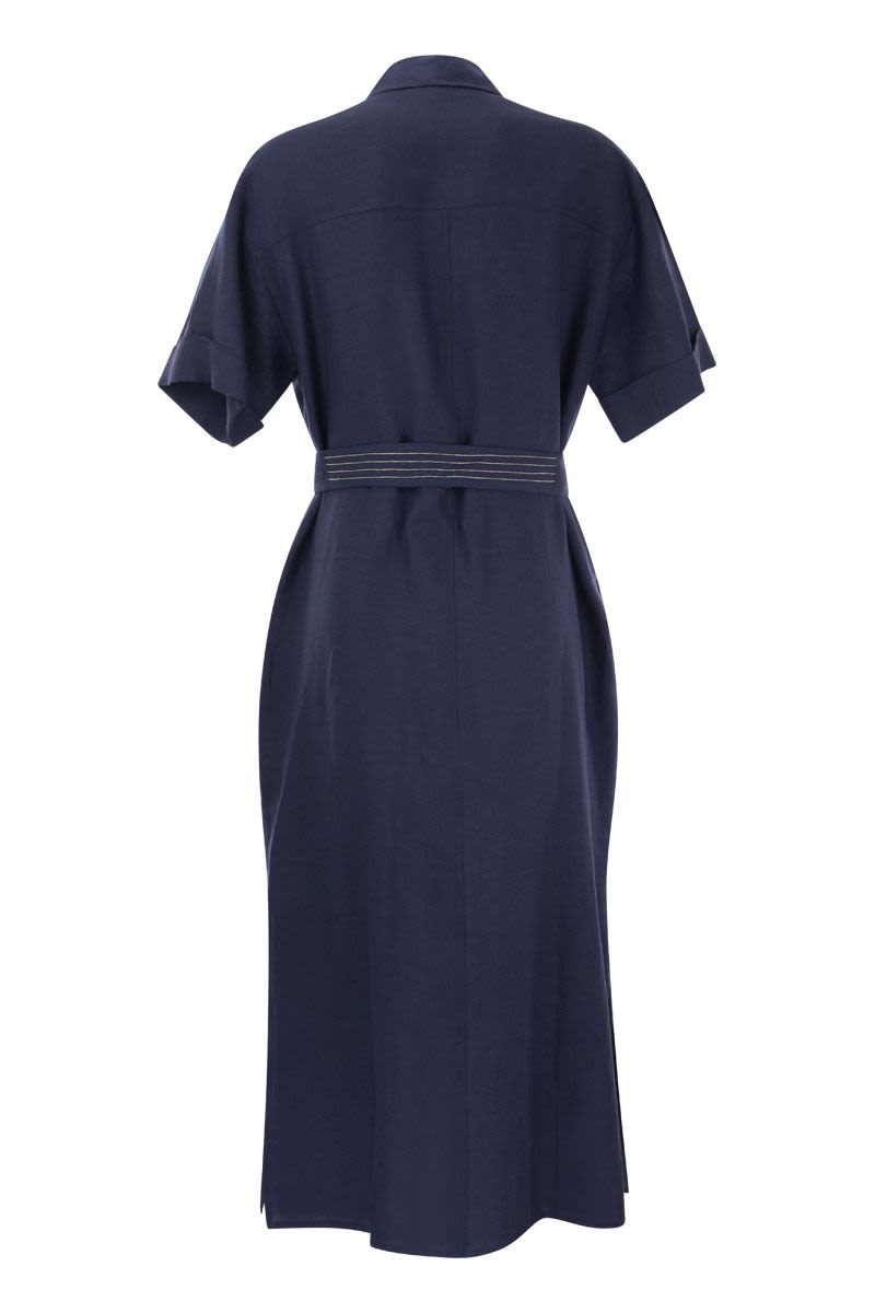 Linen chemisier dress - VOGUERINI