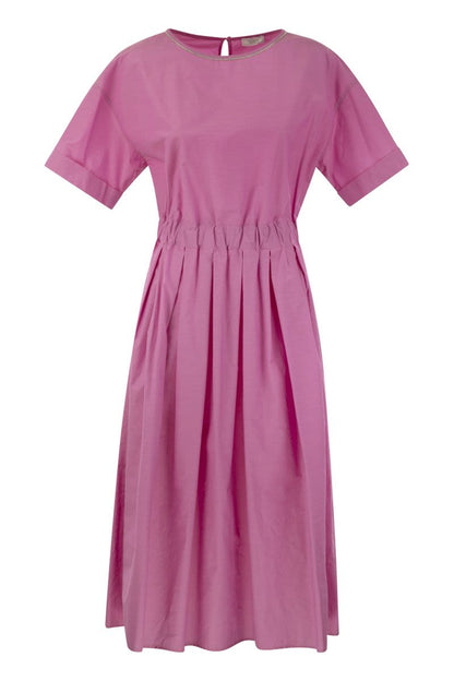 Cotton-blend dress with light stitch