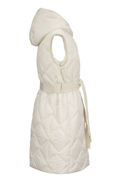 Reversible padded waistcoat with hood - VOGUERINI