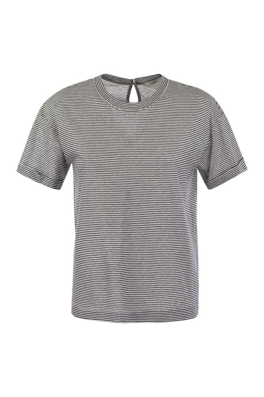 Lightweight striped jersey T-shirt and Punto Luce