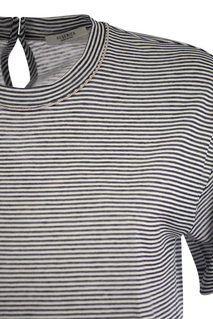 Lightweight striped jersey T-shirt and Punto Luce