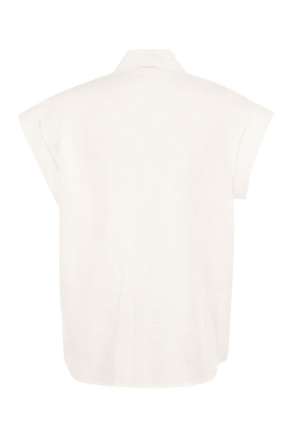 Linen Sleeveless Shirt - VOGUERINI