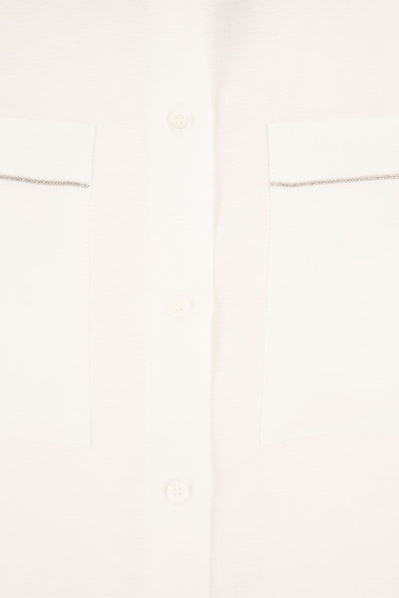 Linen Sleeveless Shirt - VOGUERINI