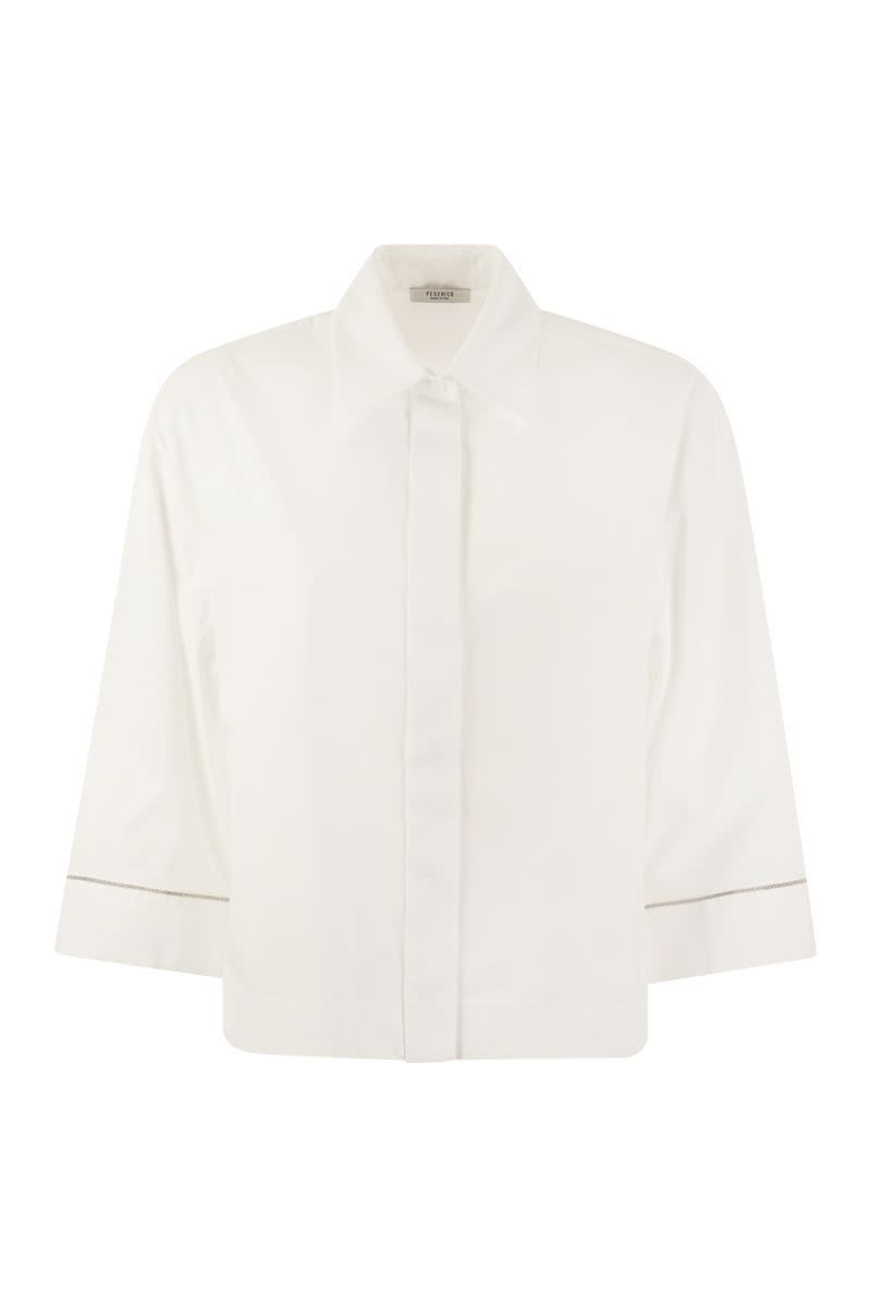 Plain cotton poplin shirt