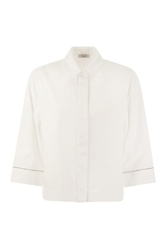 Plain cotton poplin shirt