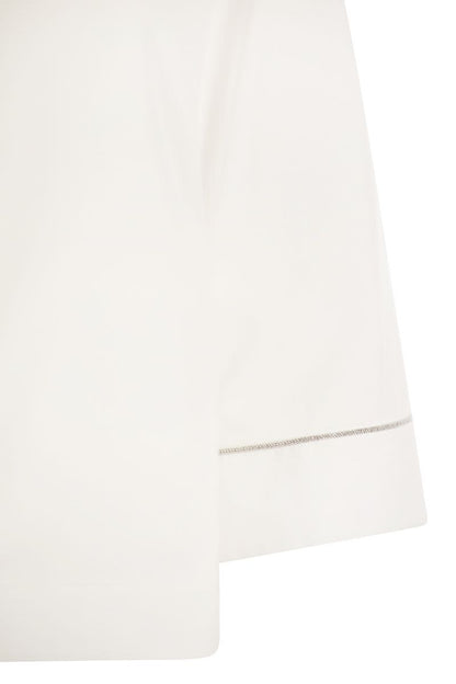 Plain cotton poplin shirt