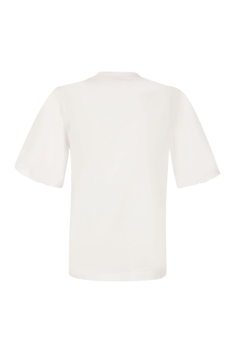 Crew-neck T-shirt with balloon sleeves - VOGUERINI