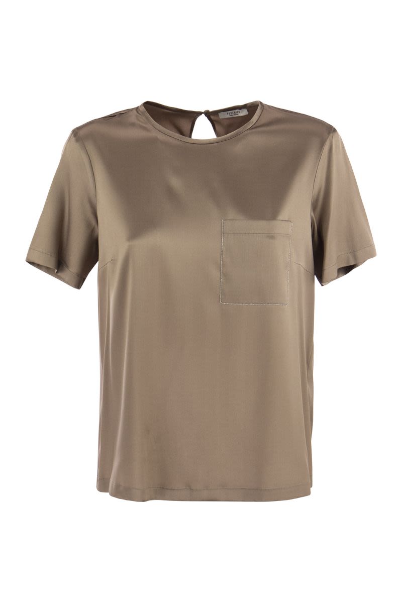 Silk satin T-shirt - VOGUERINI