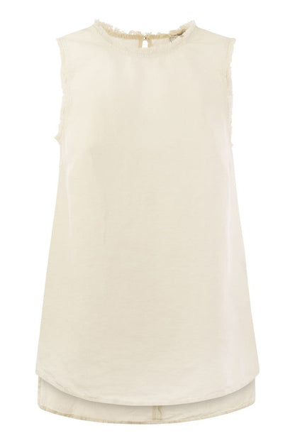 Sleeveless linen top