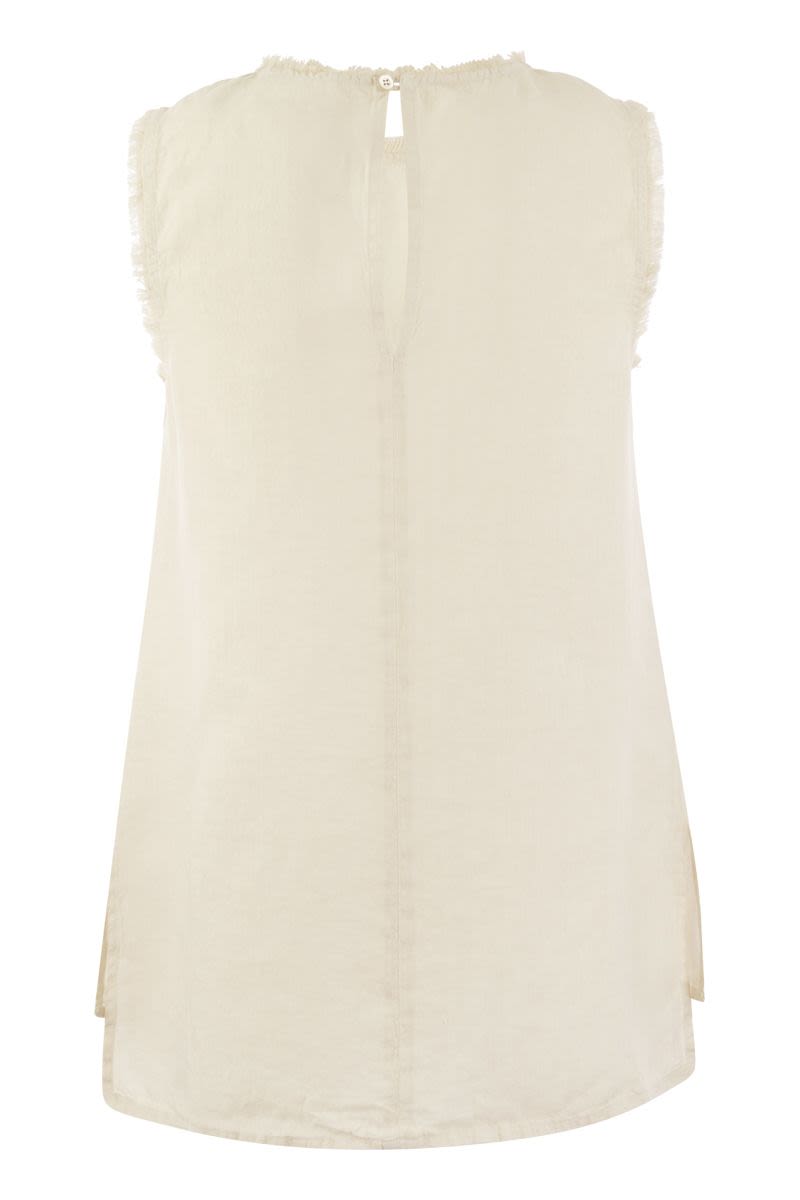 Sleeveless linen top