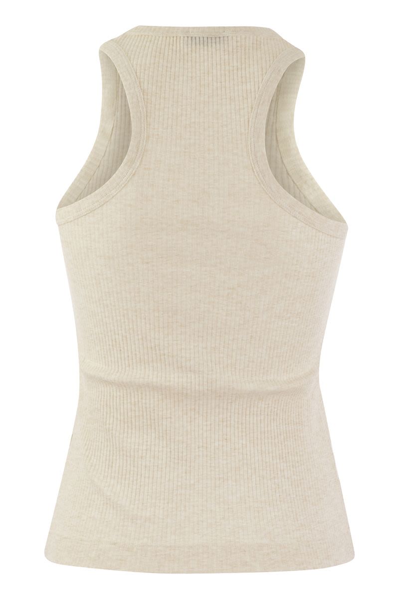 Ribbed top in cotton yarn