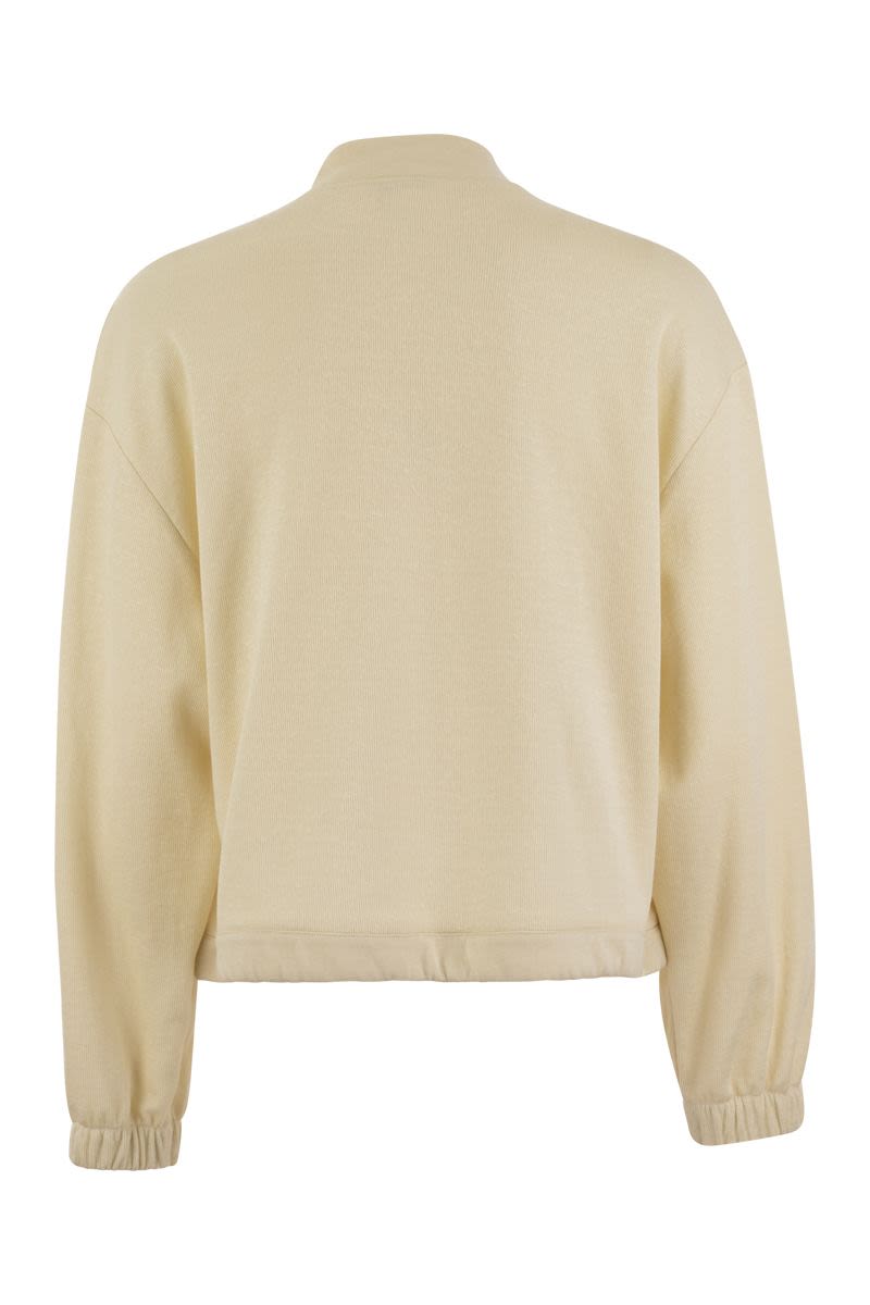 Cotton and linen zipped sweatshirt