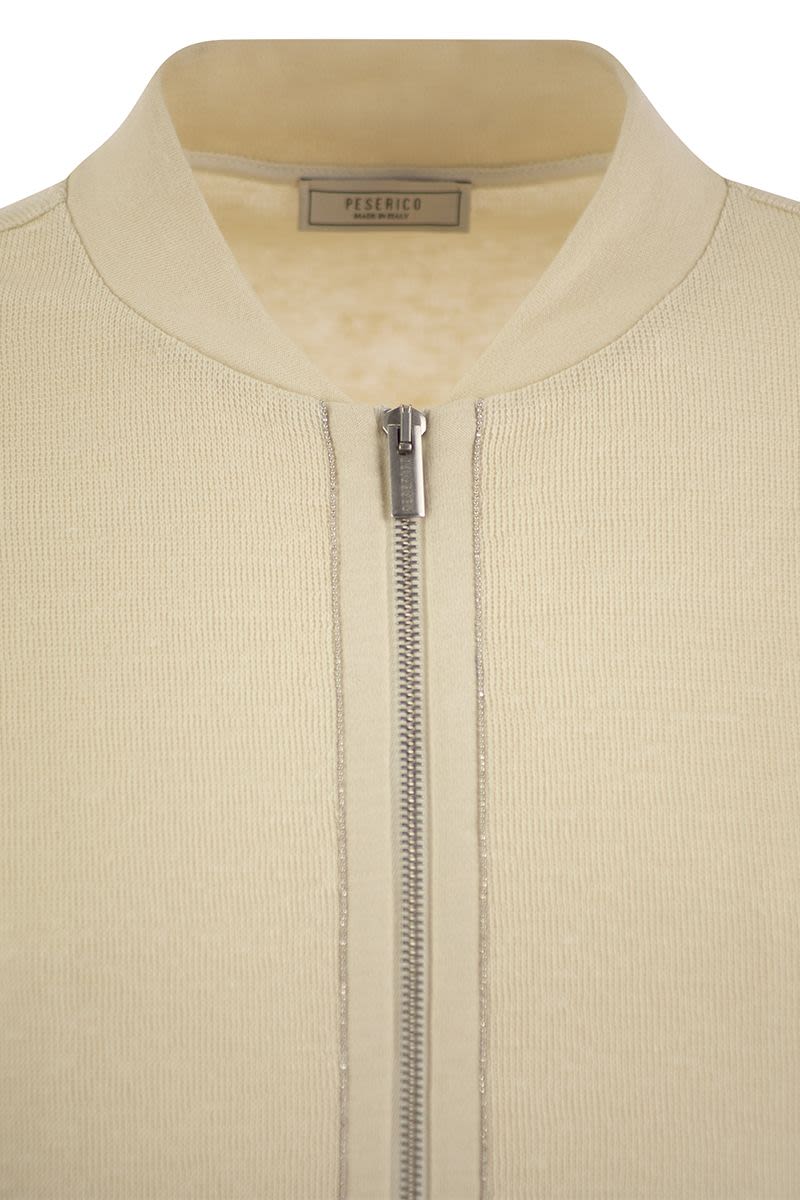 Cotton and linen zipped sweatshirt