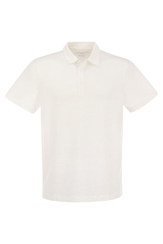 Linen polo shirt with buttons - VOGUERINI