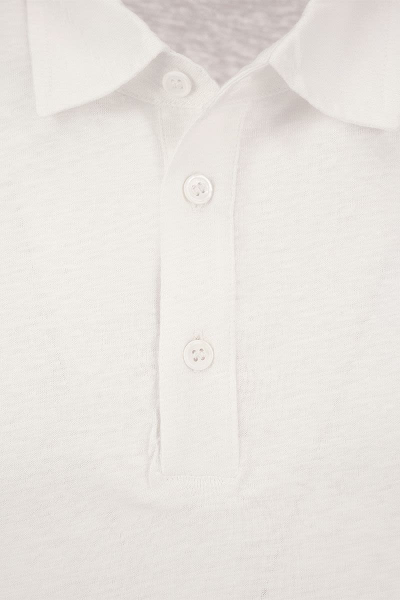 Linen polo shirt with buttons - VOGUERINI