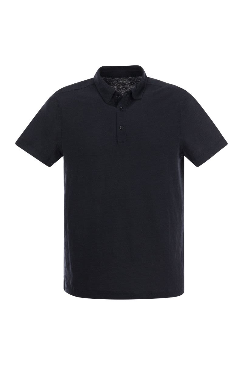 Linen polo shirt with buttons - VOGUERINI