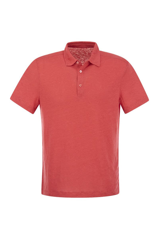 Linen polo shirt with buttons - VOGUERINI