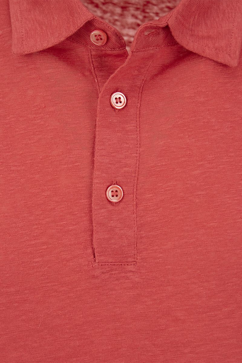 Linen polo shirt with buttons - VOGUERINI