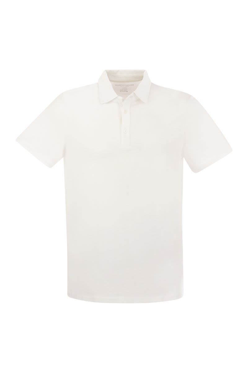 Short-sleeved polo shirt in lyocell and cotton - VOGUERINI