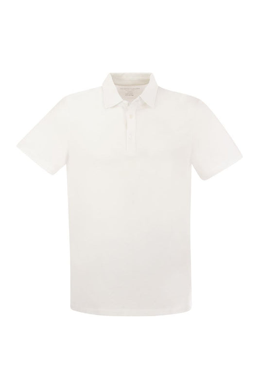 Short-sleeved polo shirt in lyocell and cotton - VOGUERINI