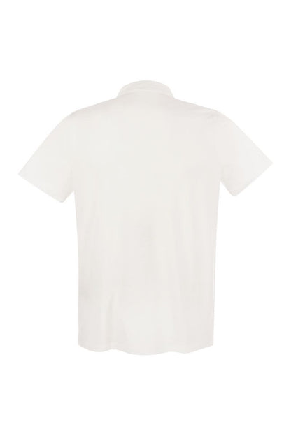 Short-sleeved polo shirt in lyocell and cotton - VOGUERINI